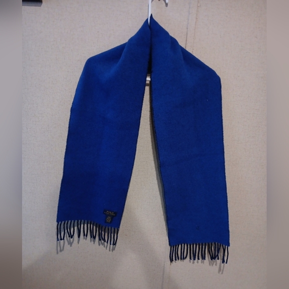 Polo Ralph Lauren Mens Blue Merino Italy Wool Scarf - Picture 1 of 5